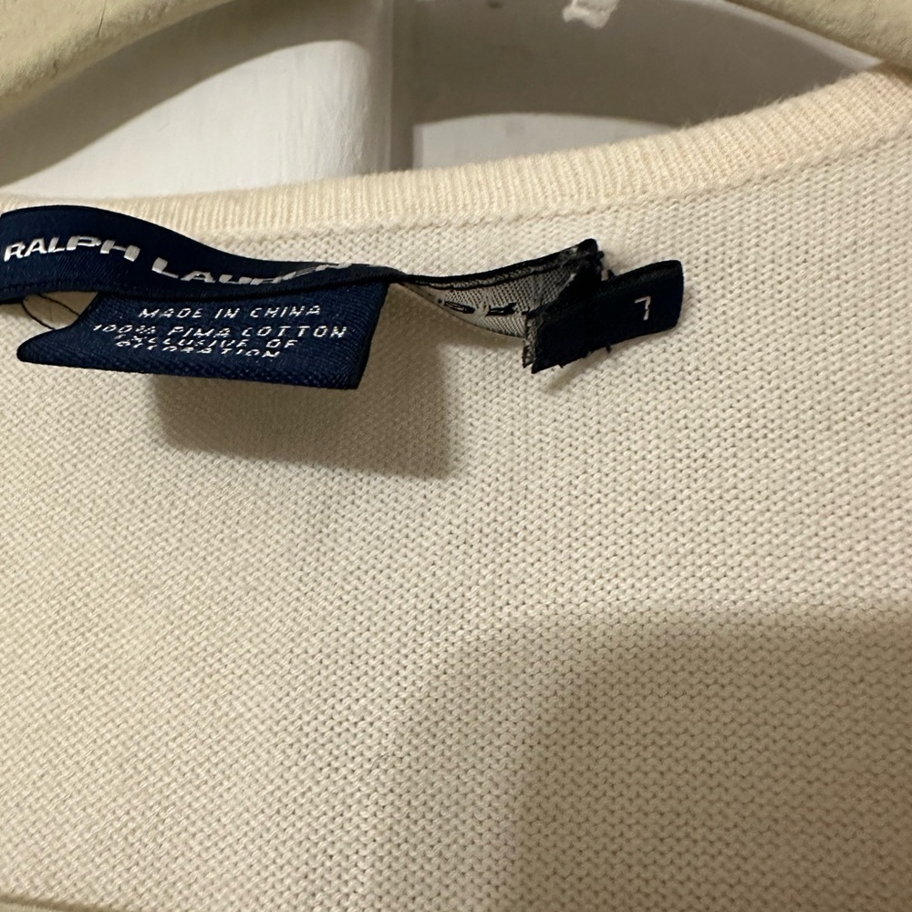 Ralph Lauren Sport Ivory Knit Sweater - 100% Pima Cotton - Picture 2 of 4